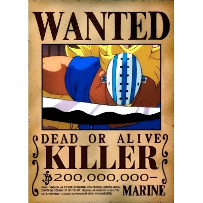 Placa Decorativa OnePiece Wanted Killer